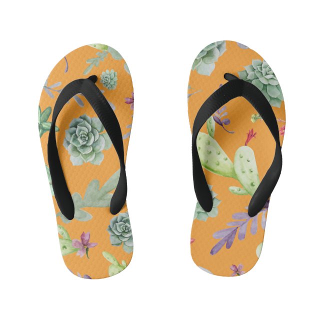 Cactus Pattern 11 Kid's Thongs (Footbed)