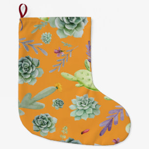 Cactus Pattern 11 Large Christmas Stocking