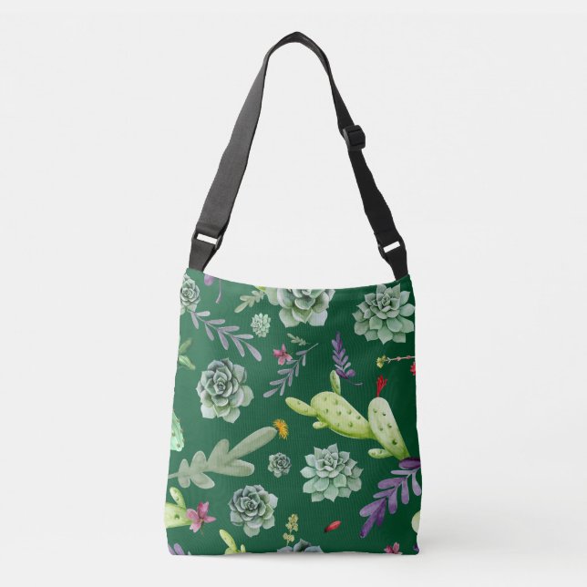 Cactus Pattern 3 Crossbody Bag (Front)