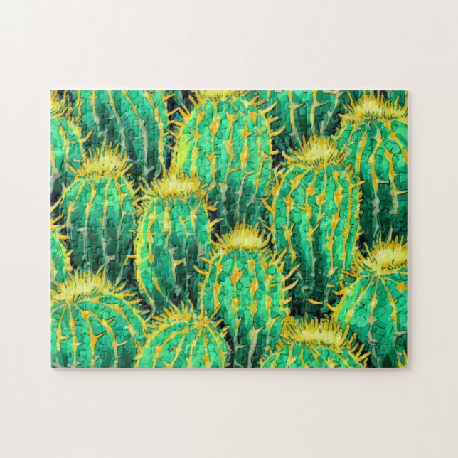 Cactus Pattern 3 Easy Brain Art Puzzle Photo Puzzl (Horizontal)