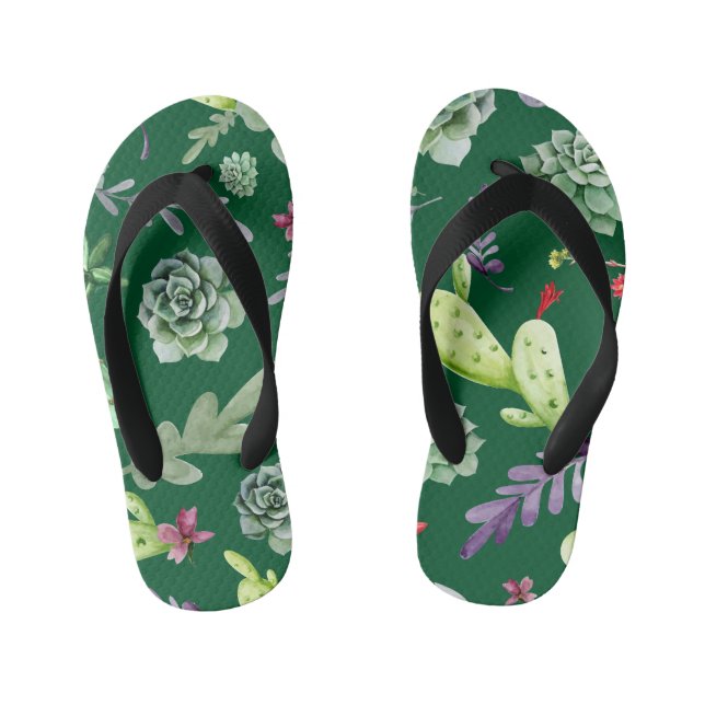 Cactus Pattern 3 Kid's Thongs (Footbed)