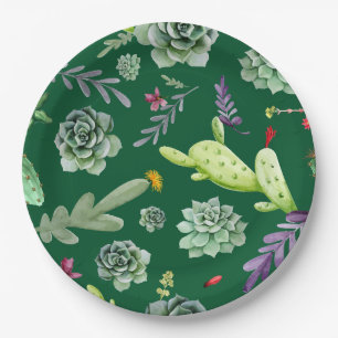 Cactus Pattern 3 Paper Plate