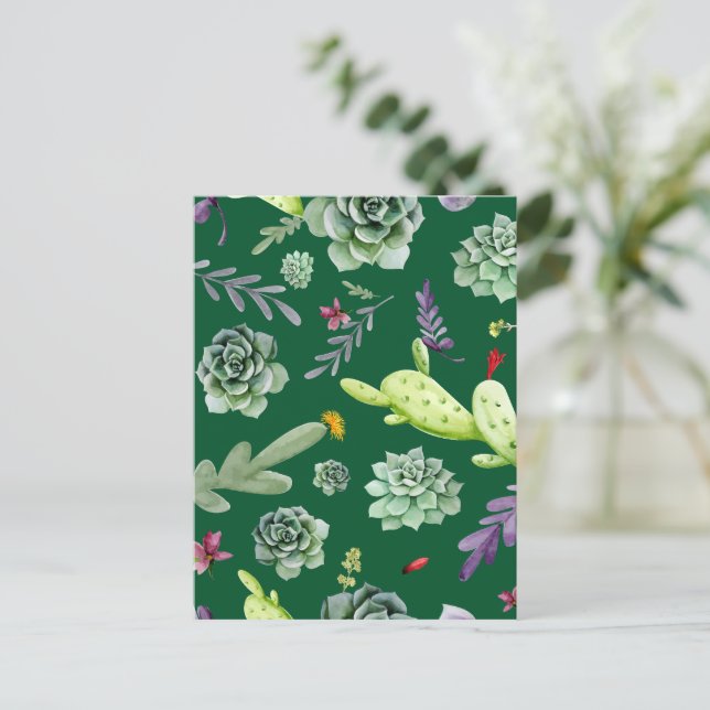 Cactus Pattern 3 Postcard (Standing Front)