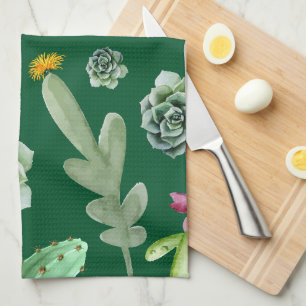 Cactus Pattern 3 Tea Towel