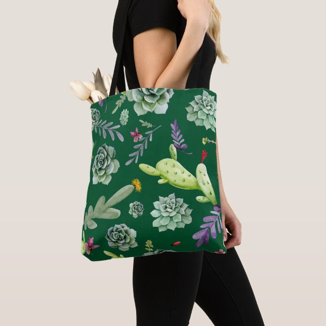 Cactus Pattern 3 Tote Bag (Close Up)