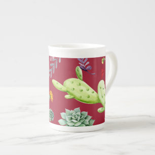 Cactus Pattern 4 Bone China Mug