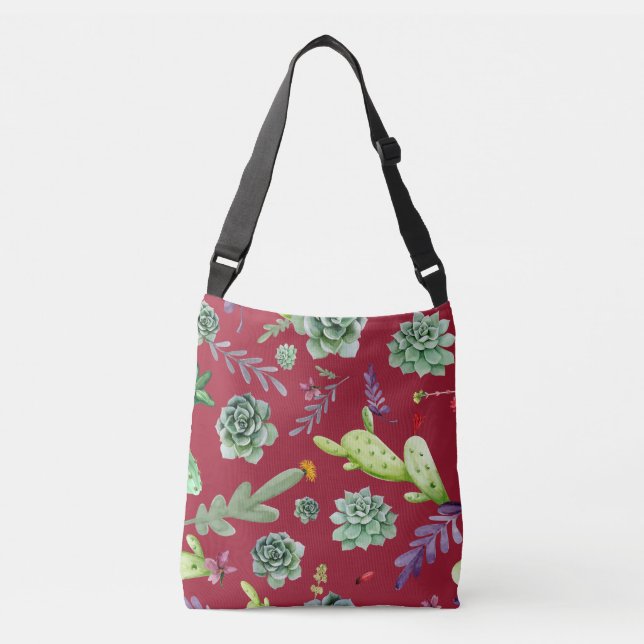 Cactus Pattern 4 Crossbody Bag (Front)