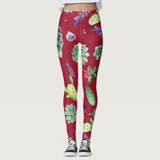 Cactus Pattern 4 Leggings (Front)