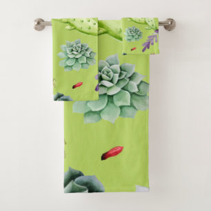 Cactus Pattern 6 Bath Towel Set