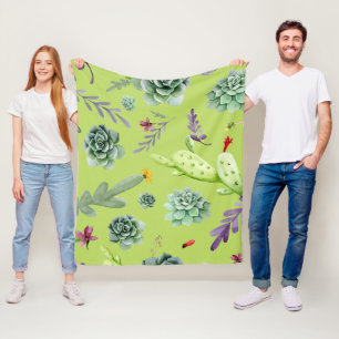 Cactus Pattern 6 Fleece Blanket