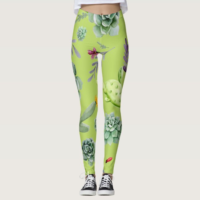 Cactus Pattern 6 Leggings (Front)
