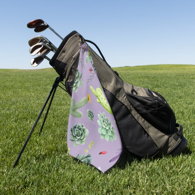 Cactus Pattern 7 Golf Towel (Green)