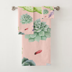 Cactus Pattern 8 Bath Towel Set