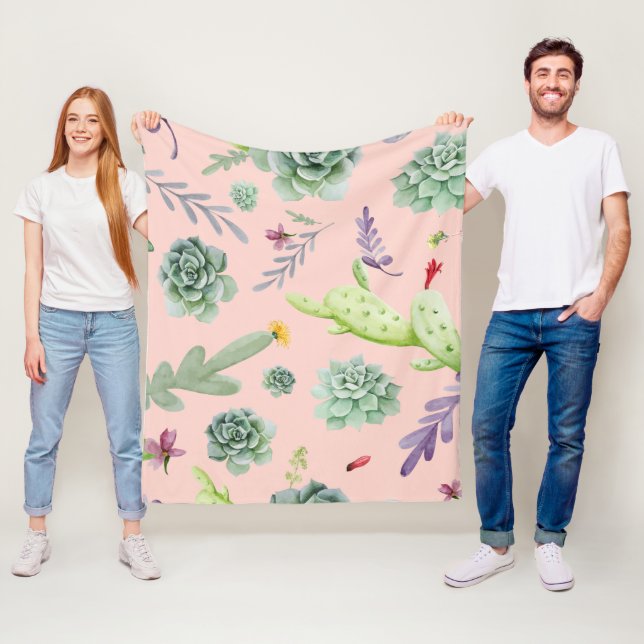 Cactus Pattern 8 Fleece Blanket (In Situ)