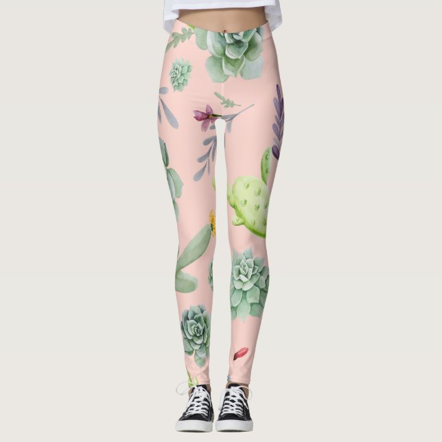 Cactus Pattern 8 Leggings (Front)