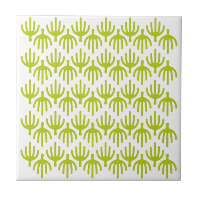 Cactus pattern ceramic tile (Front)