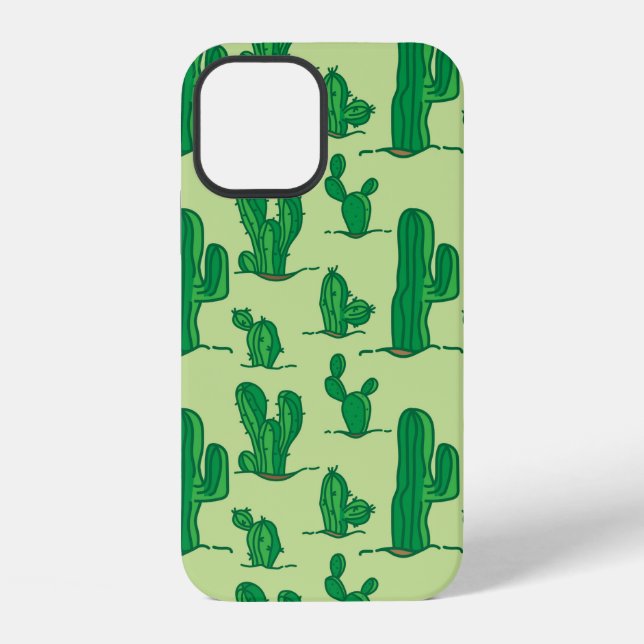 cactus pattern. hand drawing pattern. seamless han iPhone case (Back)