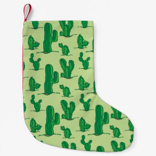 cactus pattern. hand drawing pattern. seamless han small christmas stocking