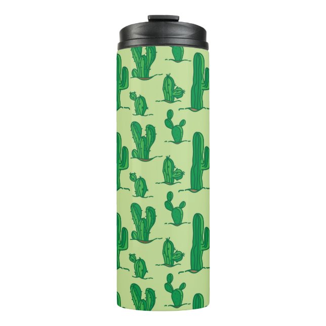 cactus pattern. hand drawing pattern. seamless han thermal tumbler (Front)