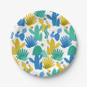 Cactus pattern paper plates