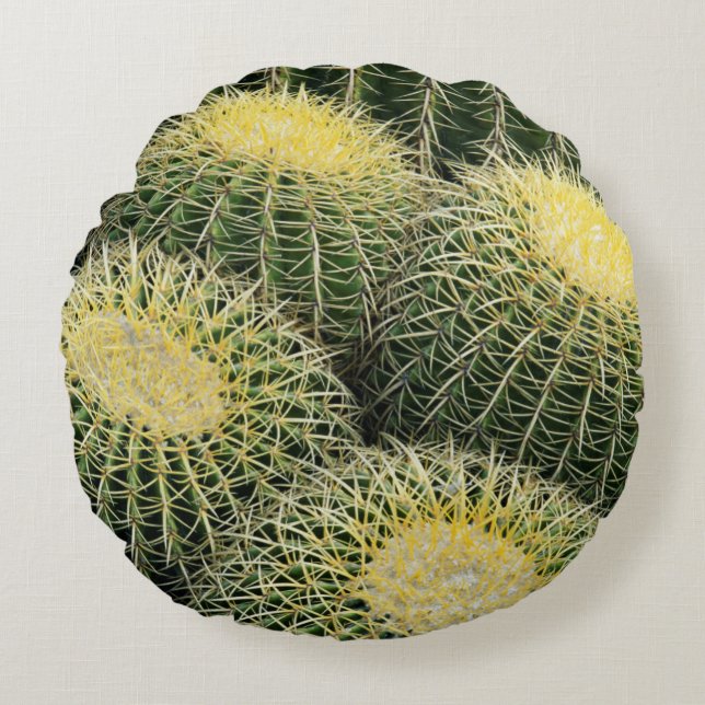 Cactus Pattern Round Cushion (Front)