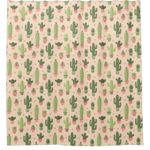 Cactus Pattern Shower Curtain