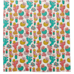 Cactus Pattern Shower Curtain