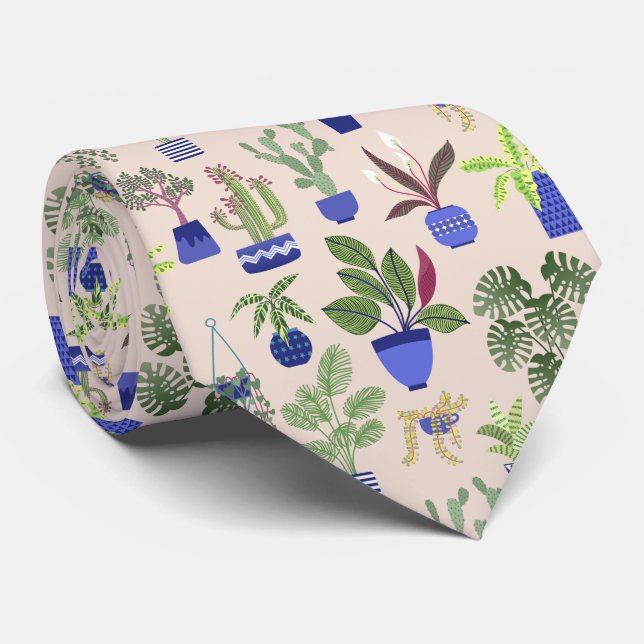 Cactus Pattern Tie (Rolled)