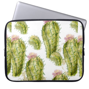 Cactus pattern watercolor laptop sleeve
