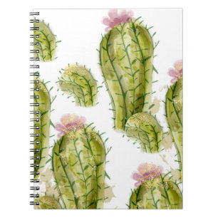 Cactus pattern watercolor notebook