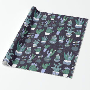 Cactus pattern wrapping paper