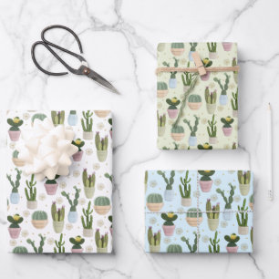 Cactus Pattern  Wrapping Paper Sheets