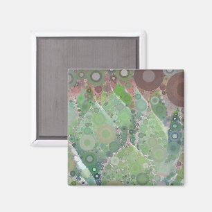 Cactus Photo Art Green Pink Brown Desert Fun Magnet