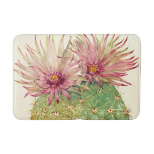 Cactus Pink Blossoms Bath Mat