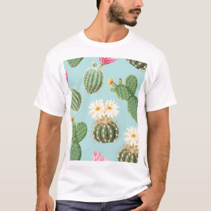 Cactus, pink flowers: light decor T-Shirt