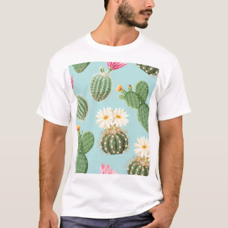 Cactus, pink flowers: light decor T-Shirt