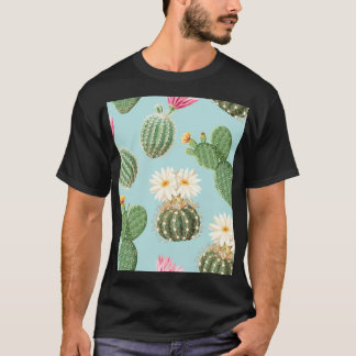 Cactus, pink flowers: light decor T-Shirt