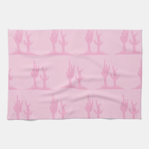 Cactus pinks tea towel