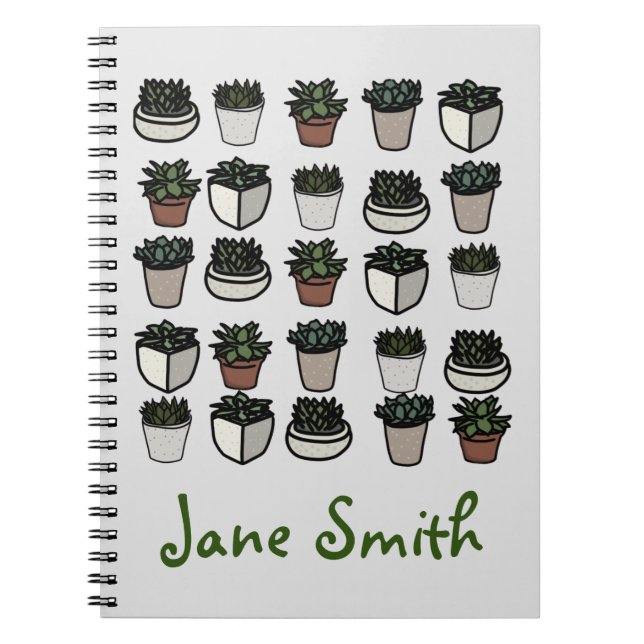 Cactus plant funky pattern notebook (Front)