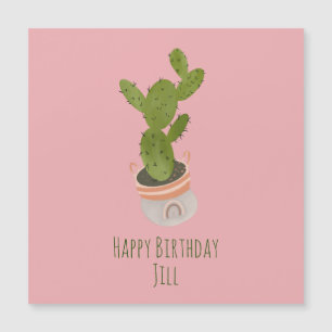 Cactus Plant Rainbow Basket Hand Drawn 