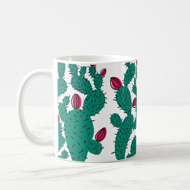 Cactus plant seamless pattern. Abstract hipster de Coffee Mug (Left)