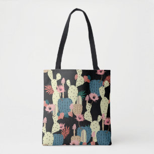 Cactus Plant: Vintage Botanical Pattern Tote Bag