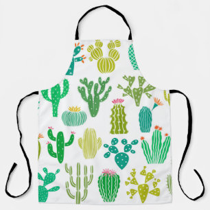 Cactus plant: vintage floral set. apron