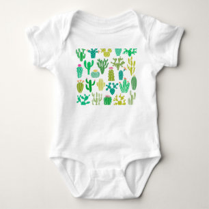 Cactus plant: vintage floral set. baby bodysuit
