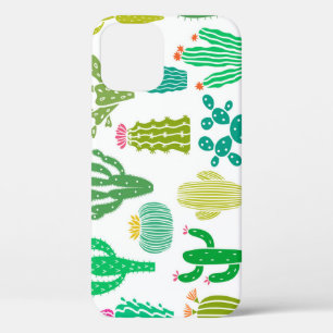 Cactus plant: vintage floral set. iPhone 12 case