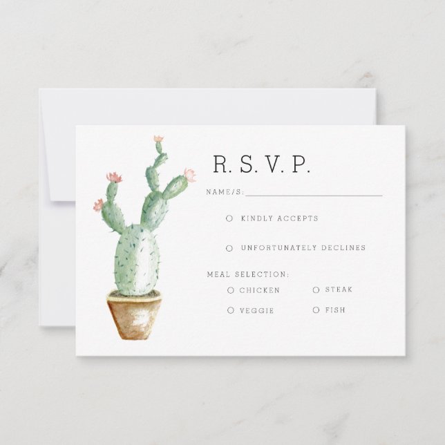 Cactus Planter | Watercolor RSVP (Front)