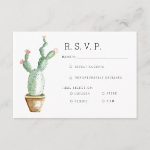 Cactus Planter   Watercolor RSVP Card