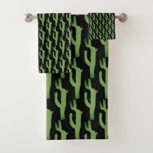 Cactus plants pattern  bath towel set