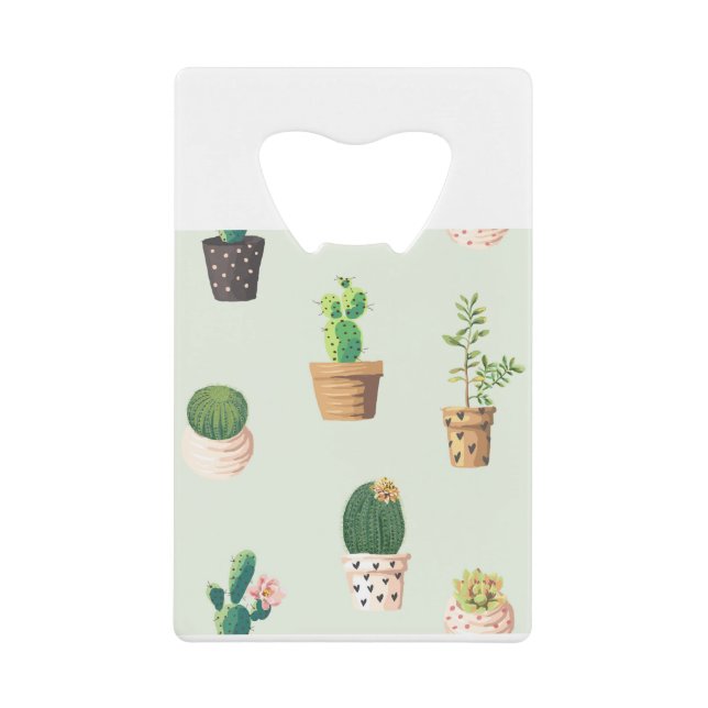 Cactus Plants Pots Flowers Pattern Cute (Front)