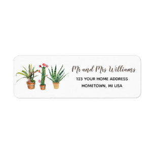 Cactus Plants Succulent Return Address Label